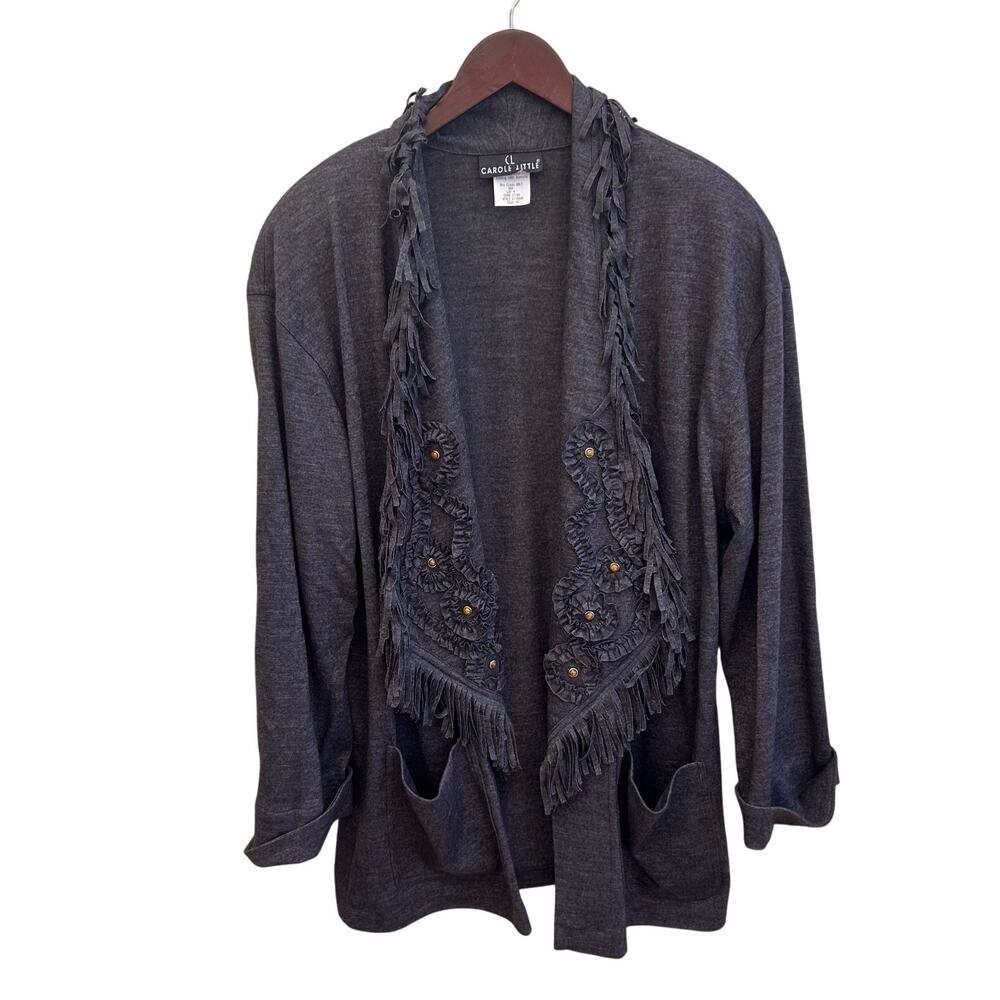 Vintage Carole Little Fringe Western Studded Jacket Size L